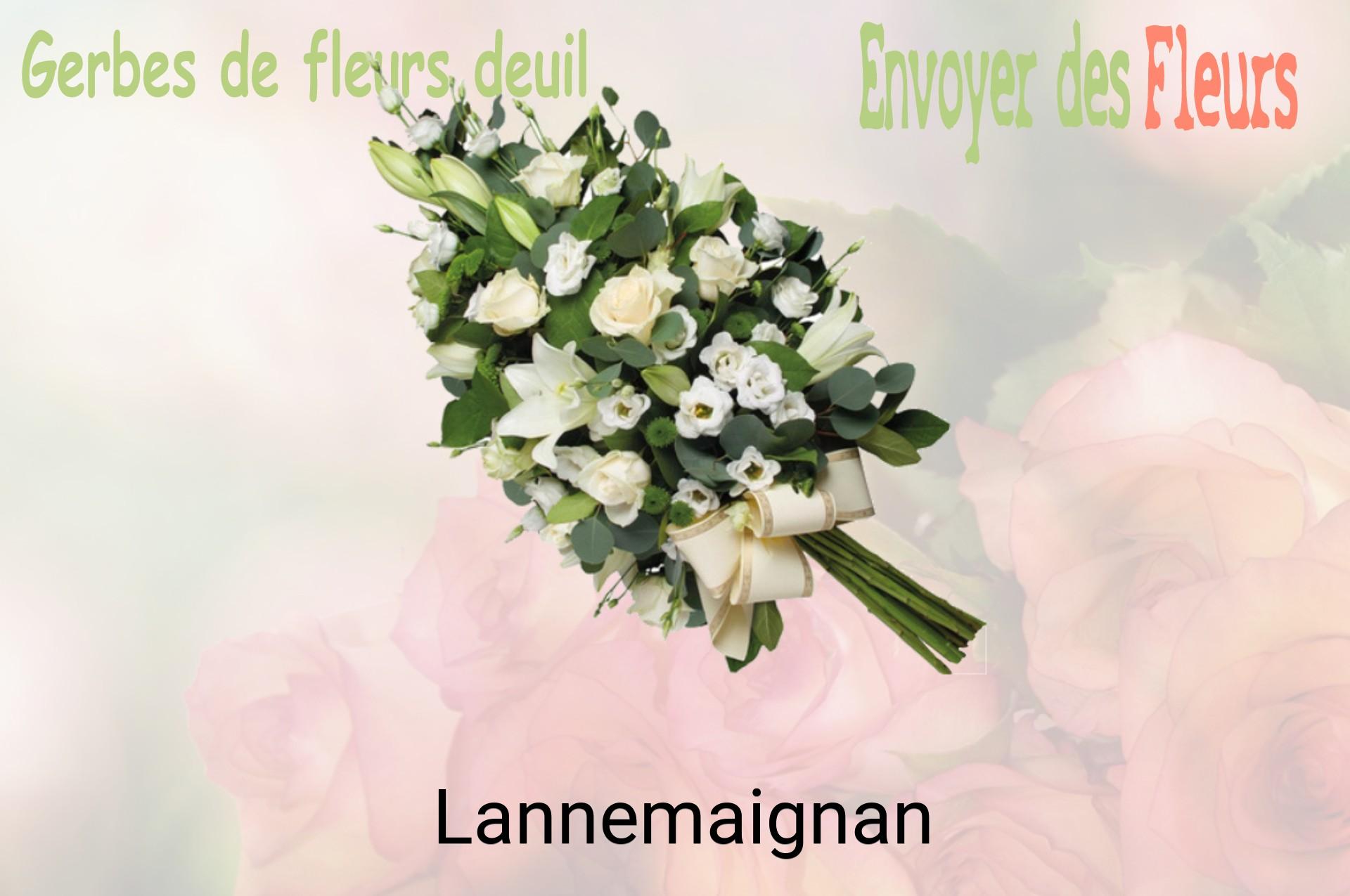 Gerbe de fleurs de deuil livrée à Lannemaignan
